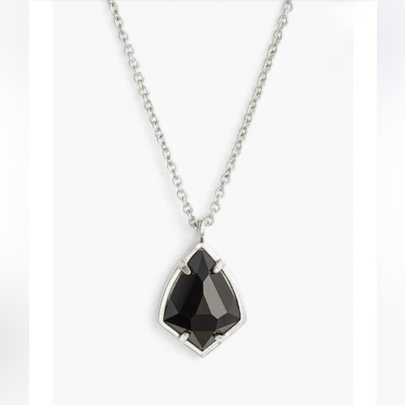 Kendra Scott 'Cory' Black/Silver Semiprecious Stone Pendant Necklace - Picture 1 of 7